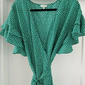 Max Studio lightweight wrap dress. High low hem.